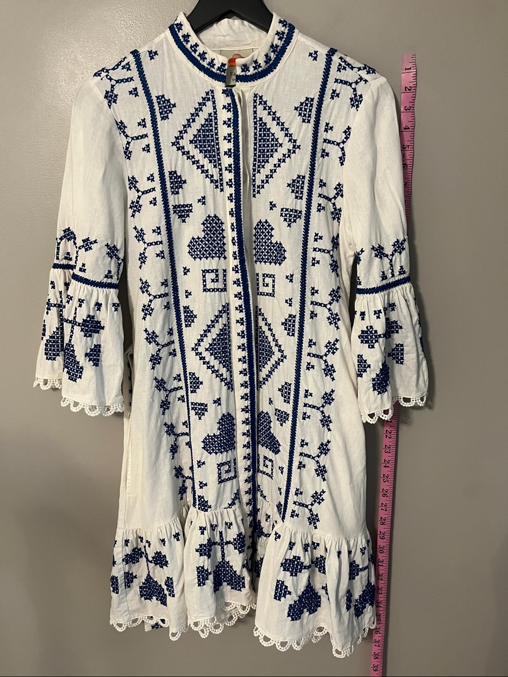 FARM Rio Cross-Stitch Blue and White Dress - Picture 12 of 16